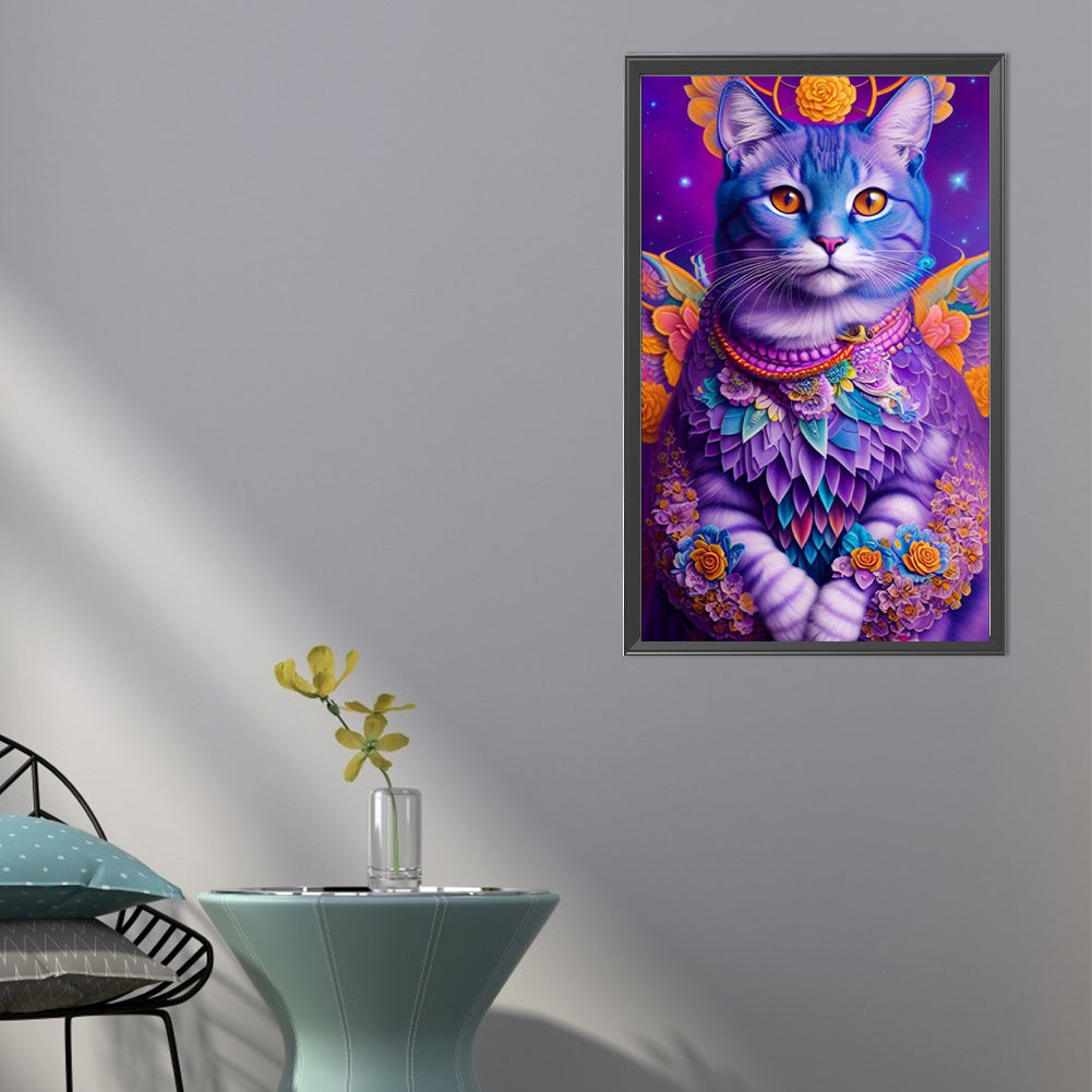 Purple Cat - Full AB Round Drill Diamond Painting 40*65CM