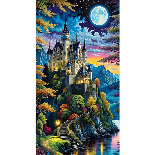 Castle Under The Moon - Full Round Drill Diamond Painting 40*70CM