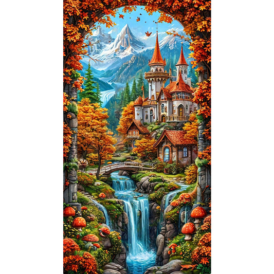 Castle Scenery - Full Round Drill Diamond Painting 40*70CM