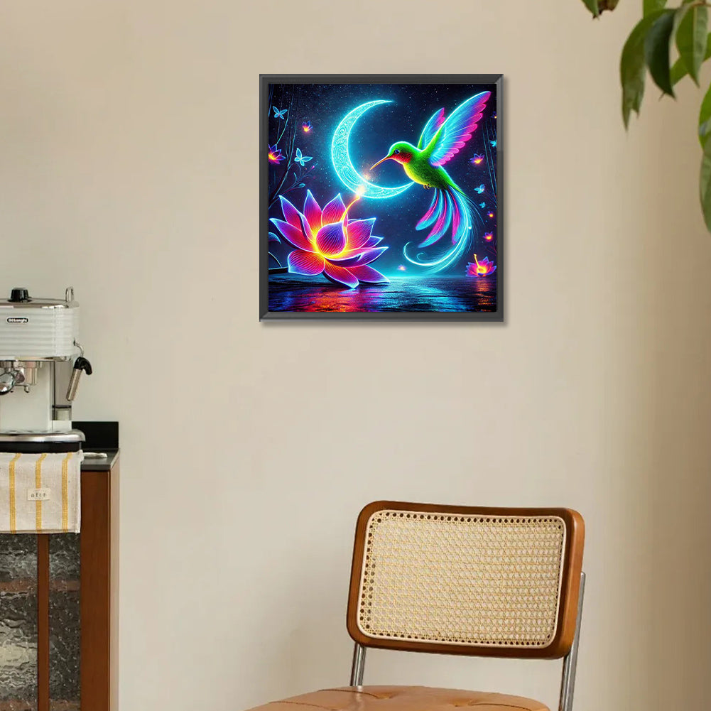 Luminous Hummingbirds - Full Round Drill Diamond Painting 30*30CM