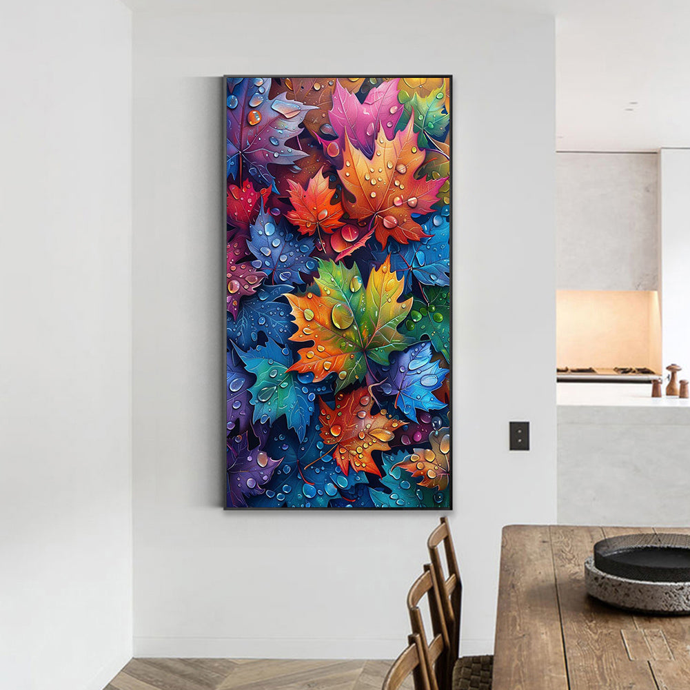Colorful Maple Leaves - Full Round Drill Diamond Painting 40*70CM