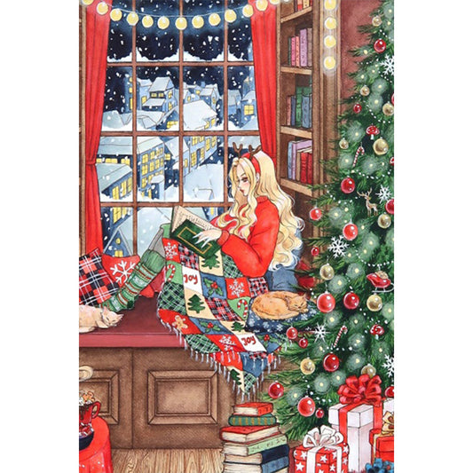 Christmas Girl - Full AB Round Drill Diamond Painting 40*60CM