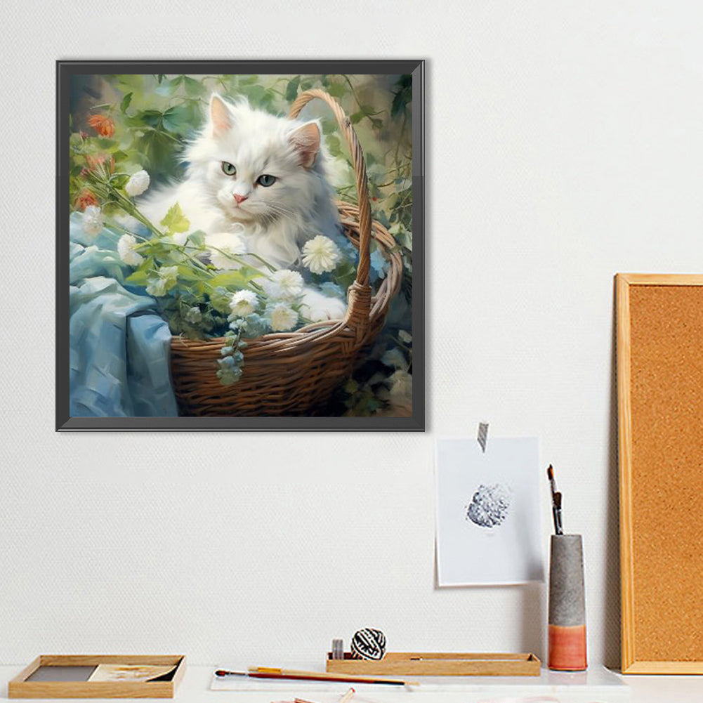 Cat - Full Round Drill Diamond Painting 40*40CM