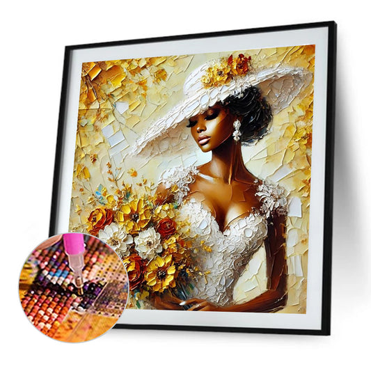 Lady - Full Round Drill Diamond Painting 40*40CM