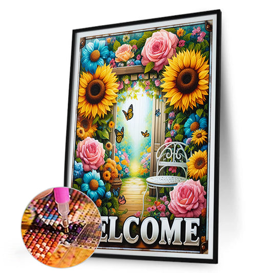 Butterfly Garden - Full Round Drill Diamond Painting 30*45CM