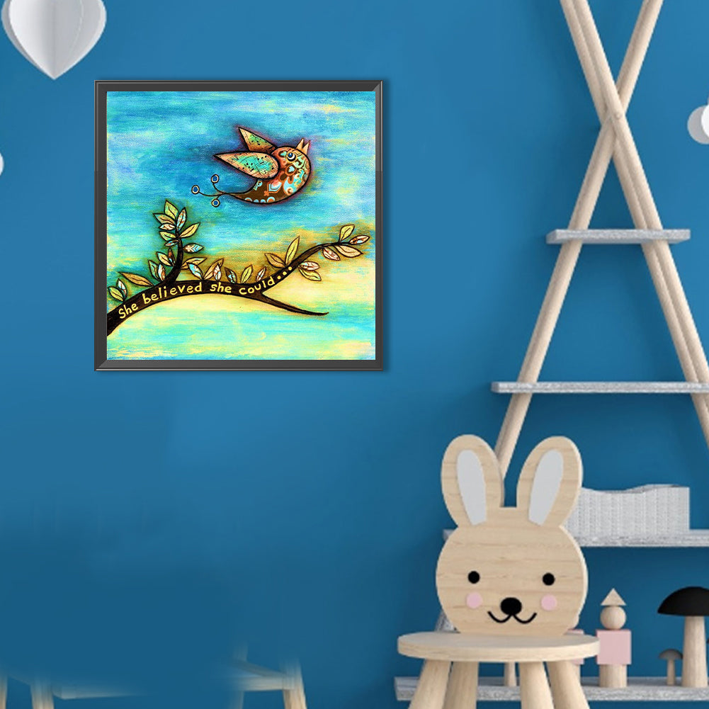 Birds On Branches - Full Round Drill Diamond Painting 30*30CM