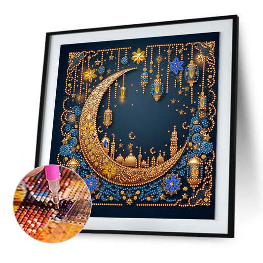 Late Night Crescent - Special Shaped Drill Diamond Painting 30*30CM