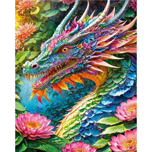 Flowers And Dragons - Full AB Round Drill Diamond Painting 40*50CM