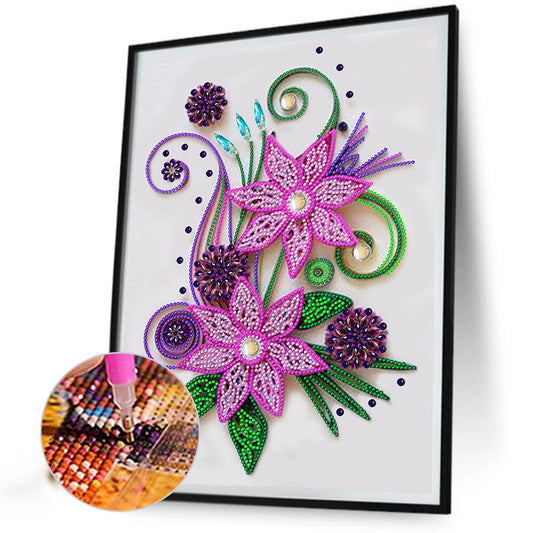 Flower - Special Shaped Drill Diamond Painting 30*40CM