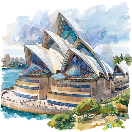 Sydney Opera House In Australia - Full AB Round Drill Diamond Painting 40*40CM