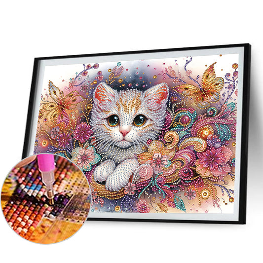 Cat - Special Shaped Drill Diamond Painting 40*30CM
