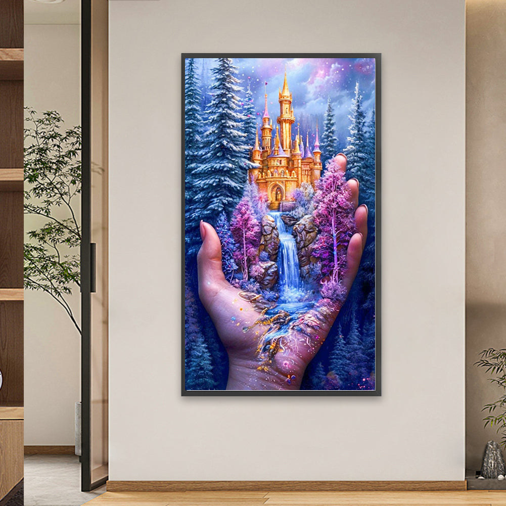 Castle In The Woods - Full Square Drill Diamond Painting 40*70CM