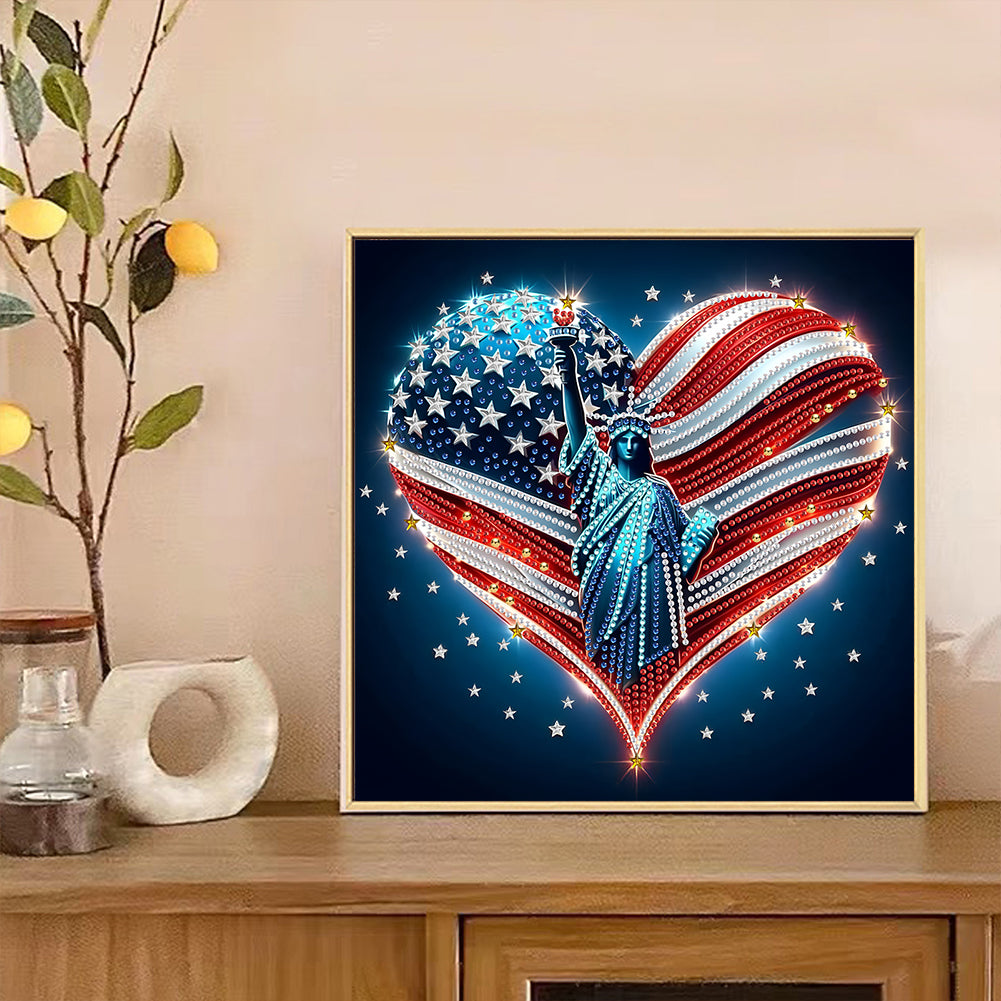 American Flag Independence Day - Special Shaped Drill Diamond Painting 30*30CM