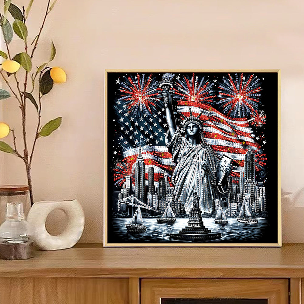 American Flag Independence Day - Special Shaped Drill Diamond Painting 30*30CM