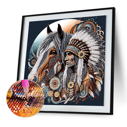 Indians - Special Shaped Drill Diamond Painting 30*30CM