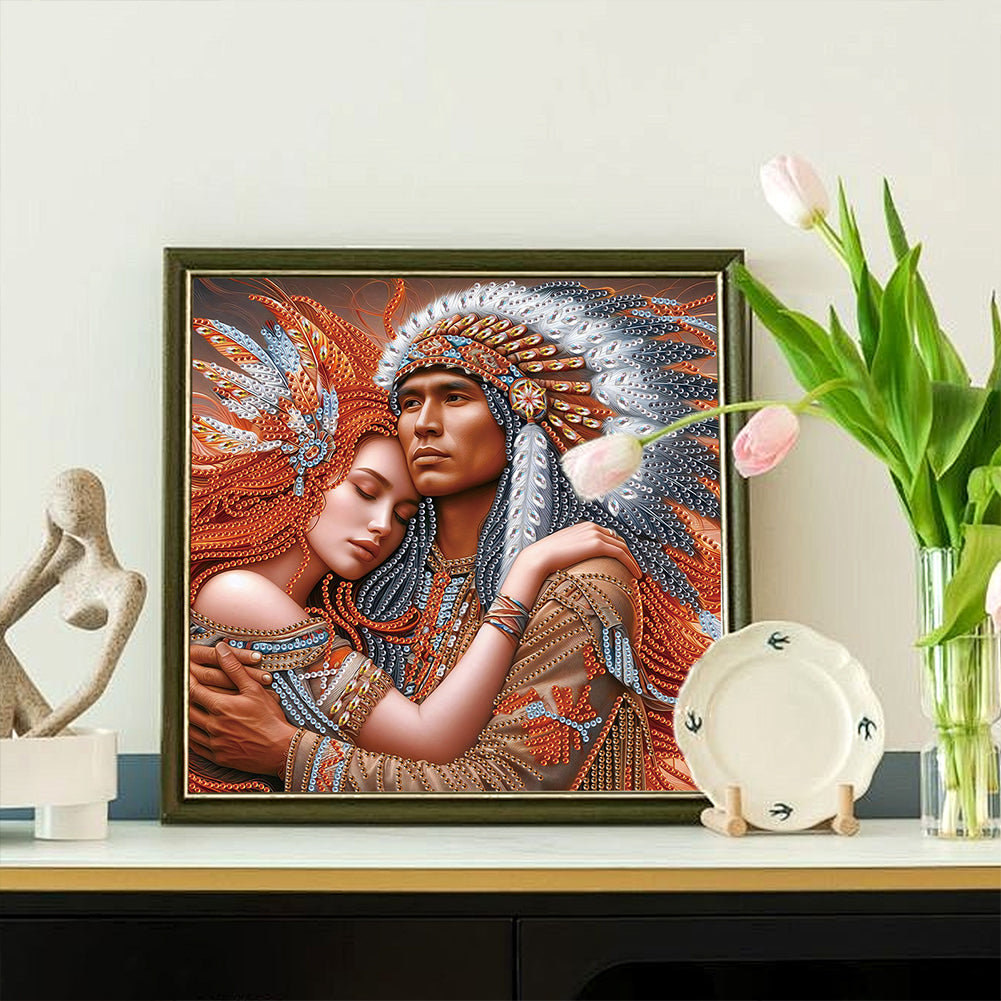 Indians - Special Shaped Drill Diamond Painting 30*30CM
