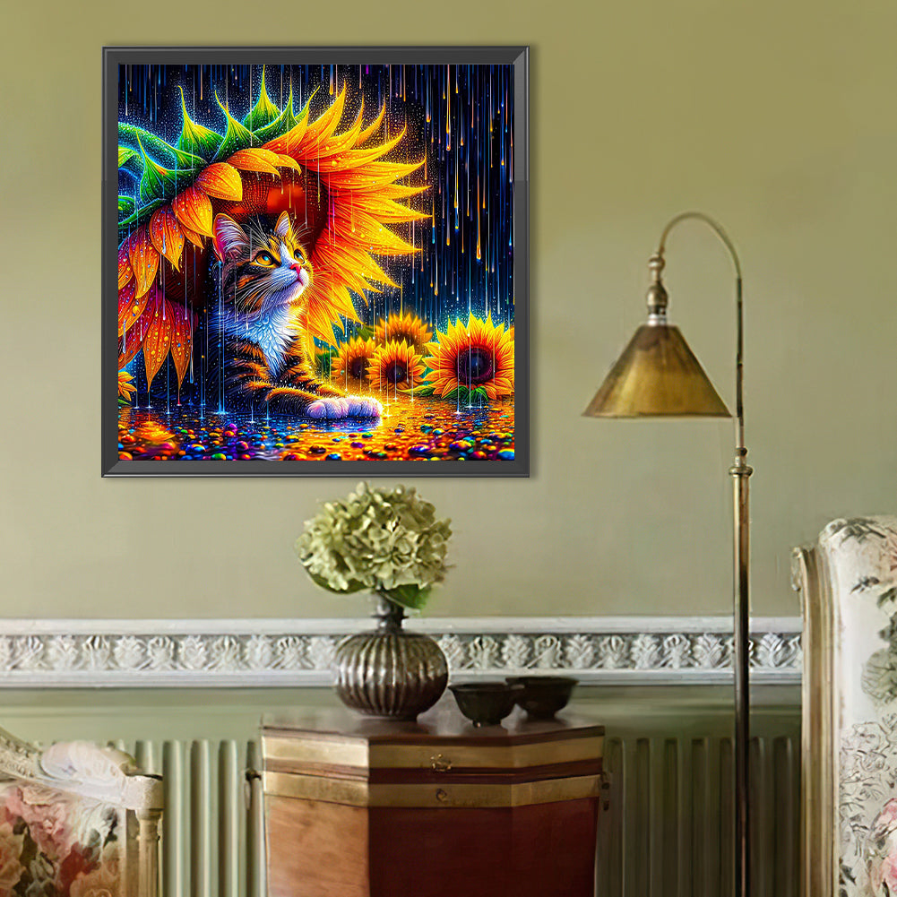 Cat - Full Round Drill Diamond Painting 40*40CM