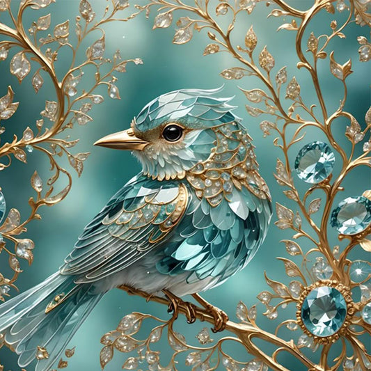 Glass Kingfisher - Full Square Drill Diamond Painting 30*30CM