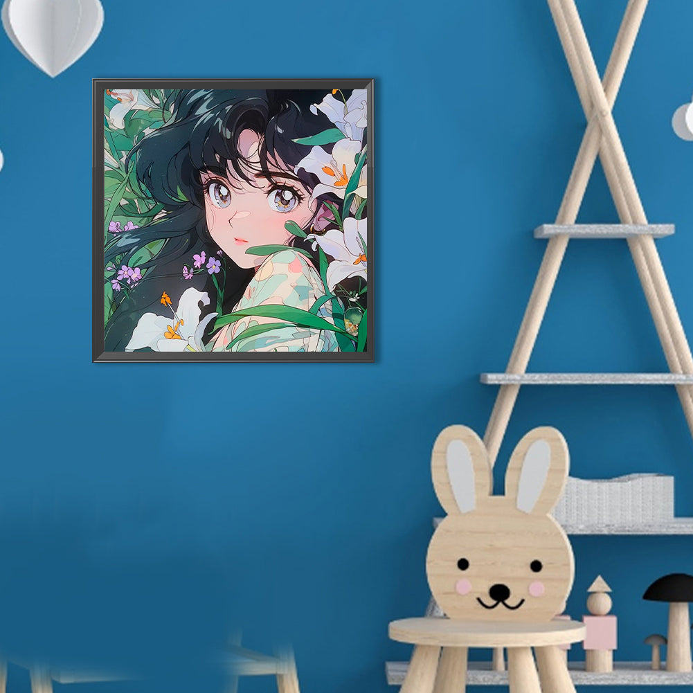 Cartoon Girl - Full Round Drill Diamond Painting 30*30CM