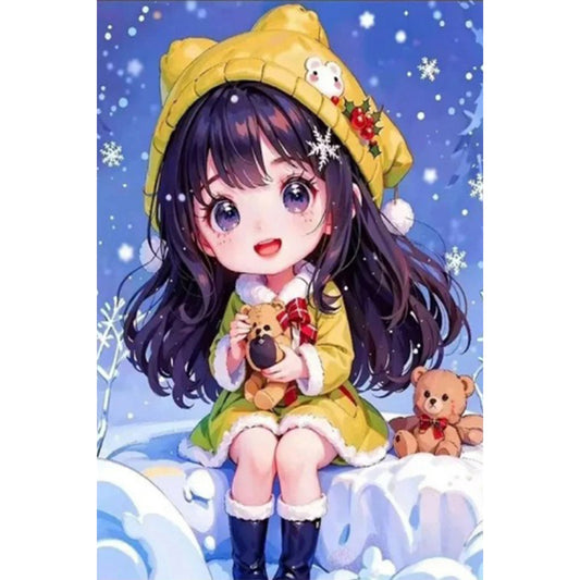 Cute Girl - Full AB Round Drill Diamond Painting 40*60CM