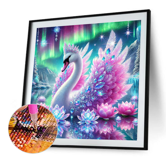 Swan - Full Round Drill Diamond Painting 40*40CM