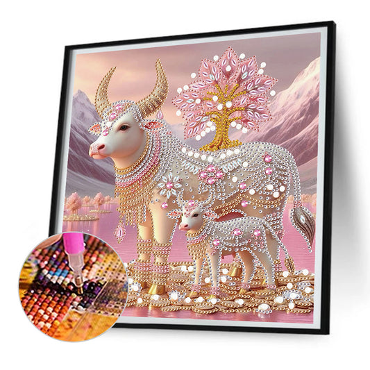 Parent-Child Cow - Special Shaped Drill Diamond Painting 30*30CM