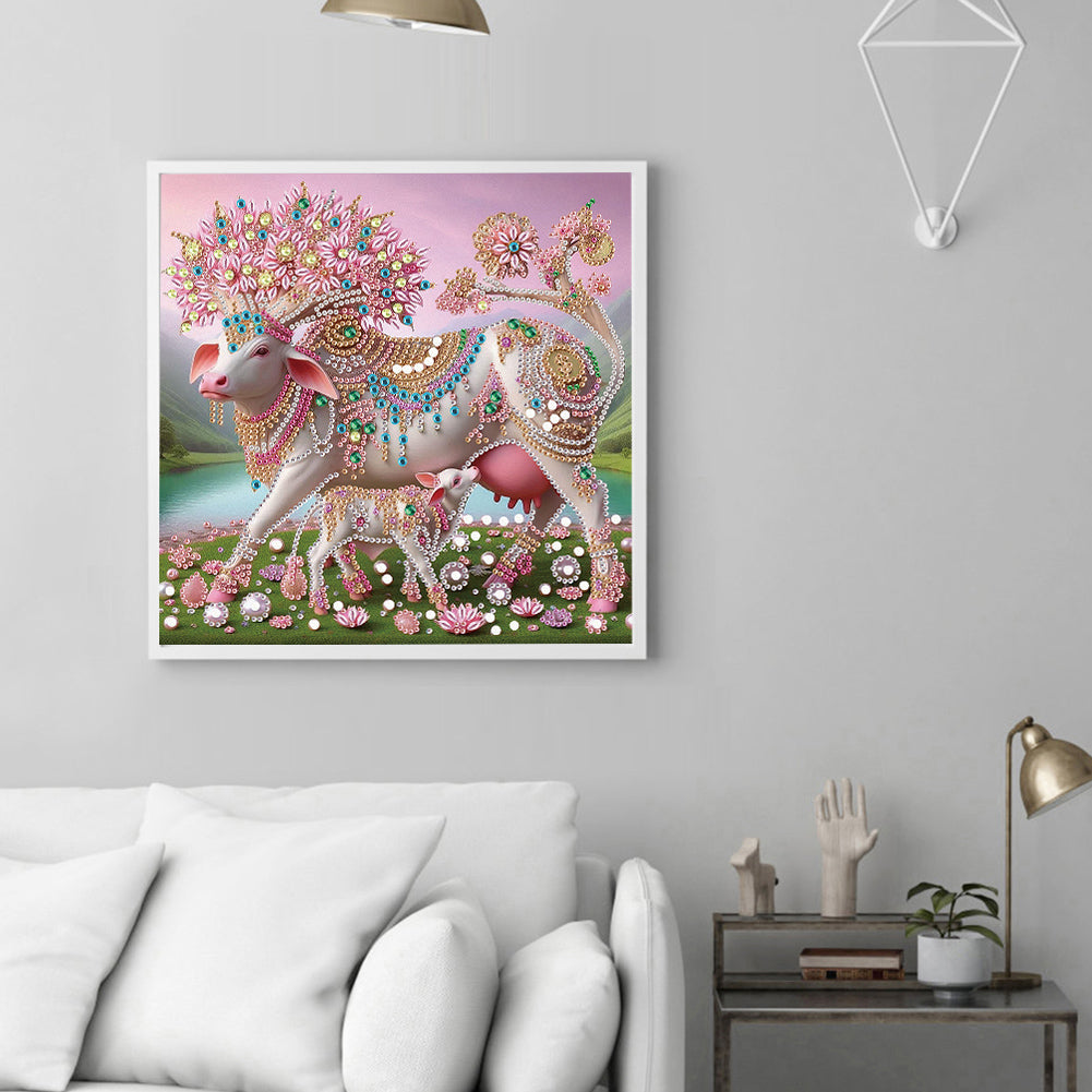 Parent-Child Cow - Special Shaped Drill Diamond Painting 30*30CM