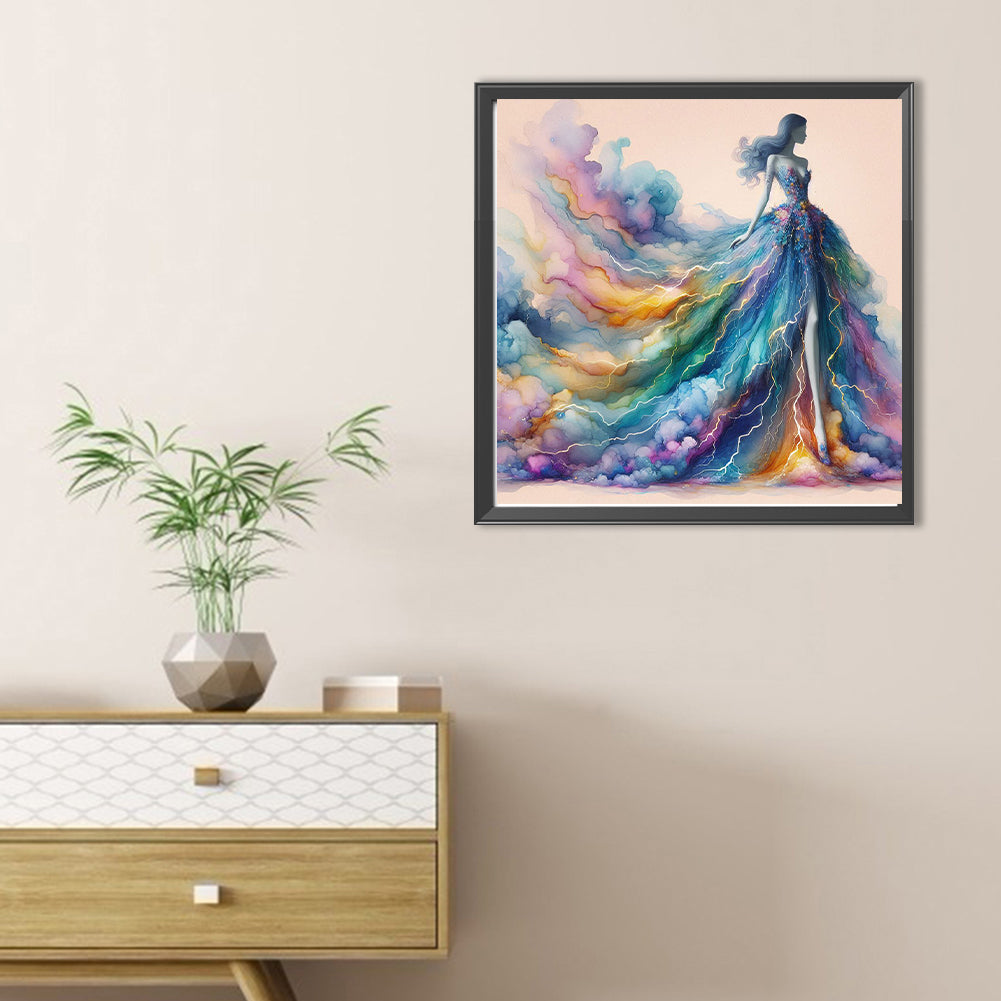 Thunder Cloud Skirt - Full Round Drill Diamond Painting 30*30CM