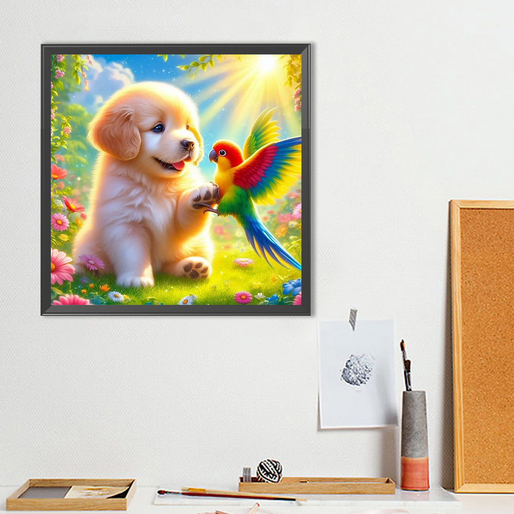 Dog And Parrot - Full Round Drill Diamond Painting 40*40CM