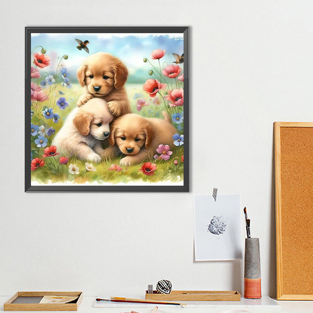 Golden Retriever - Full Round Drill Diamond Painting 40*40CM