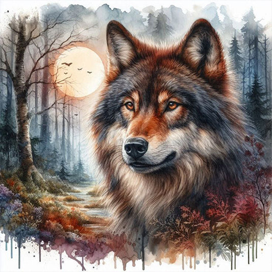 Wolf - Full AB Square Drill Diamond Painting 40*40CM