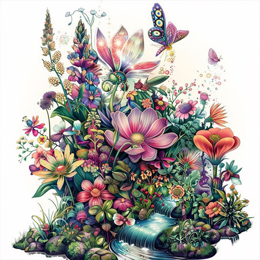 Flower And Bird House - Full AB Square Drill Diamond Painting 40*40CM