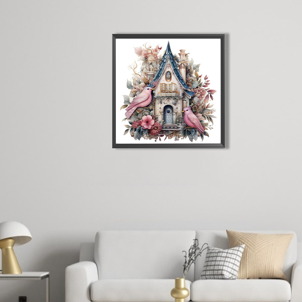 Flower And Bird House - Full AB Square Drill Diamond Painting 40*40CM