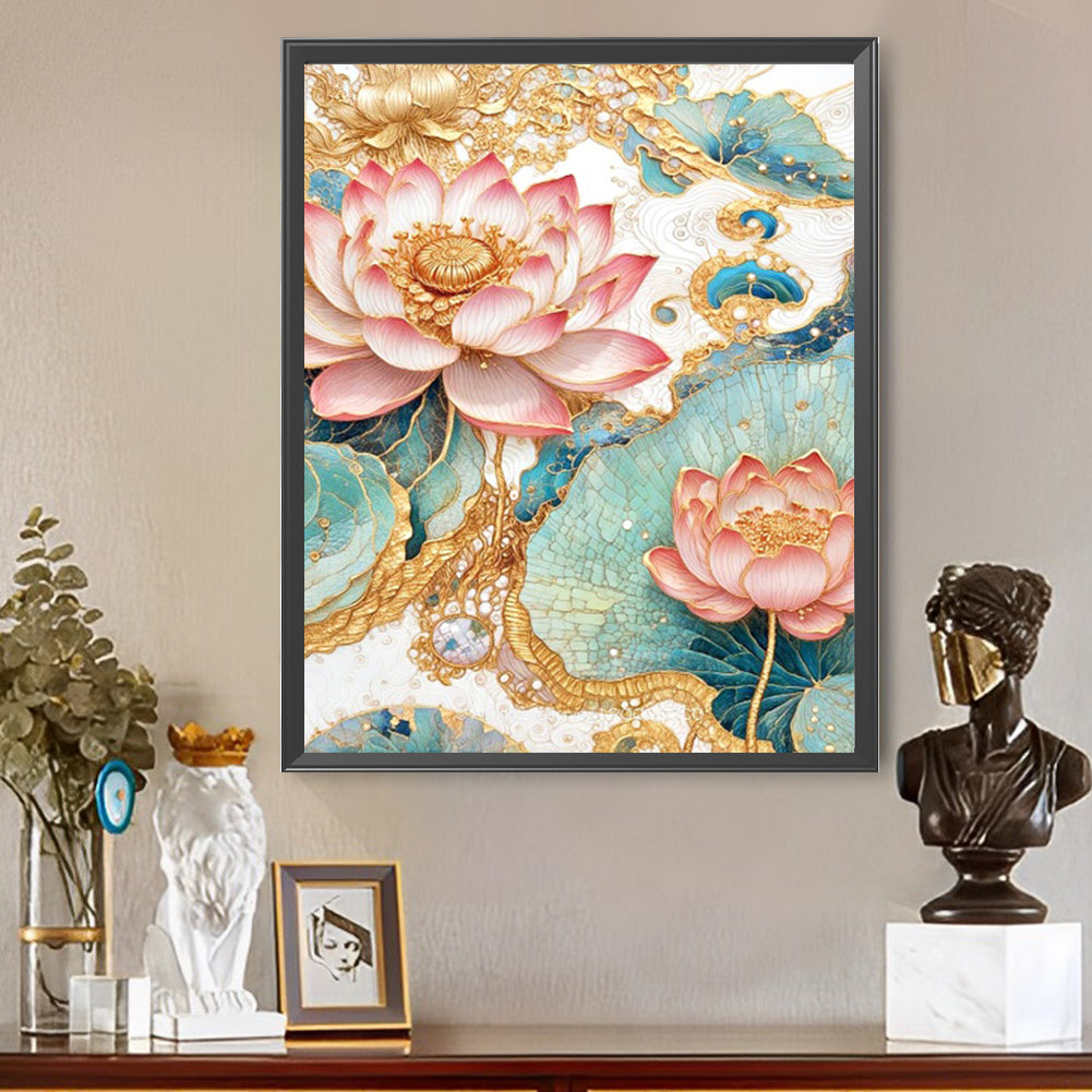 Lotus - Full AB Square Drill Diamond Painting 40*50CM