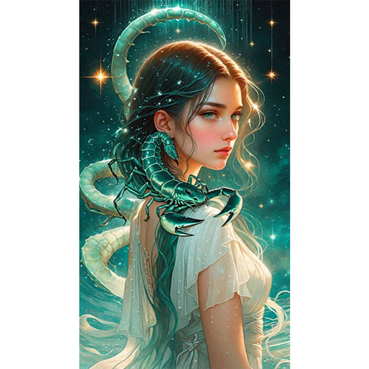 Scorpio Girl - Full AB Round Drill Diamond Painting 40*70CM