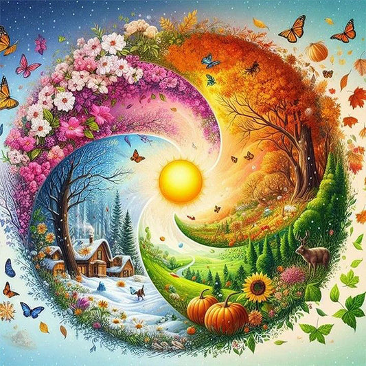 Four Seasons - Full Square Drill Diamond Painting 50*50CM