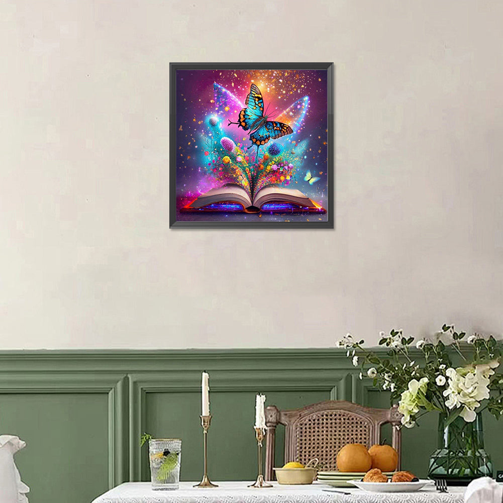 Butterfly In The Book - Full Square Drill Diamond Painting 40*40CM