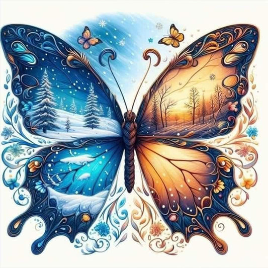 Autumn And Winter Butterfly - Full Square Drill Diamond Painting 40*40CM