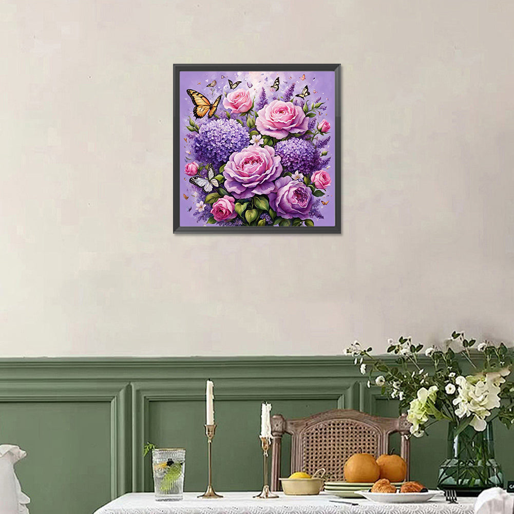 Purple Rose - Full Square Drill Diamond Painting 40*40CM