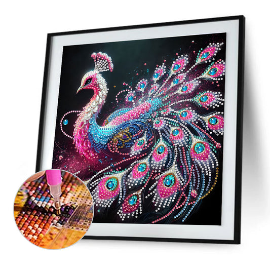 Purple Peacock - Special Shaped Drill Diamond Painting 30*30CM