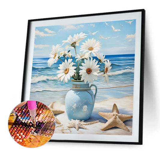 Seaside Daisy - Full Round Drill Diamond Painting 30*30CM