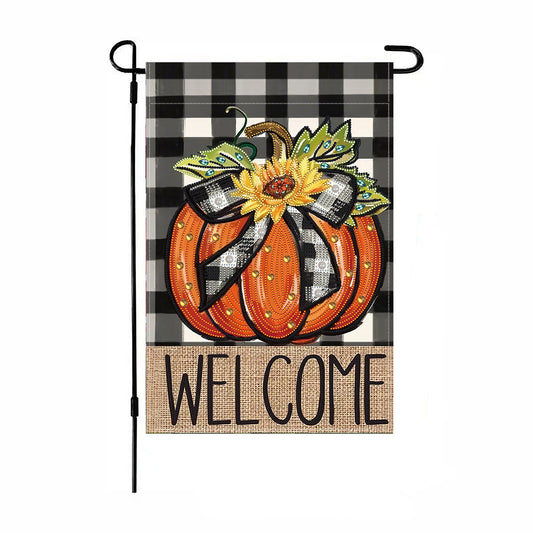 Spring Tulip 5D DIY Diamond Outdoor Flags Double Sided Diamond Art Vertical Flag