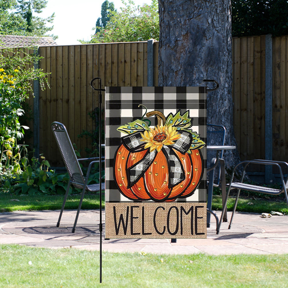 Spring Tulip 5D DIY Diamond Outdoor Flags Double Sided Diamond Art Vertical Flag