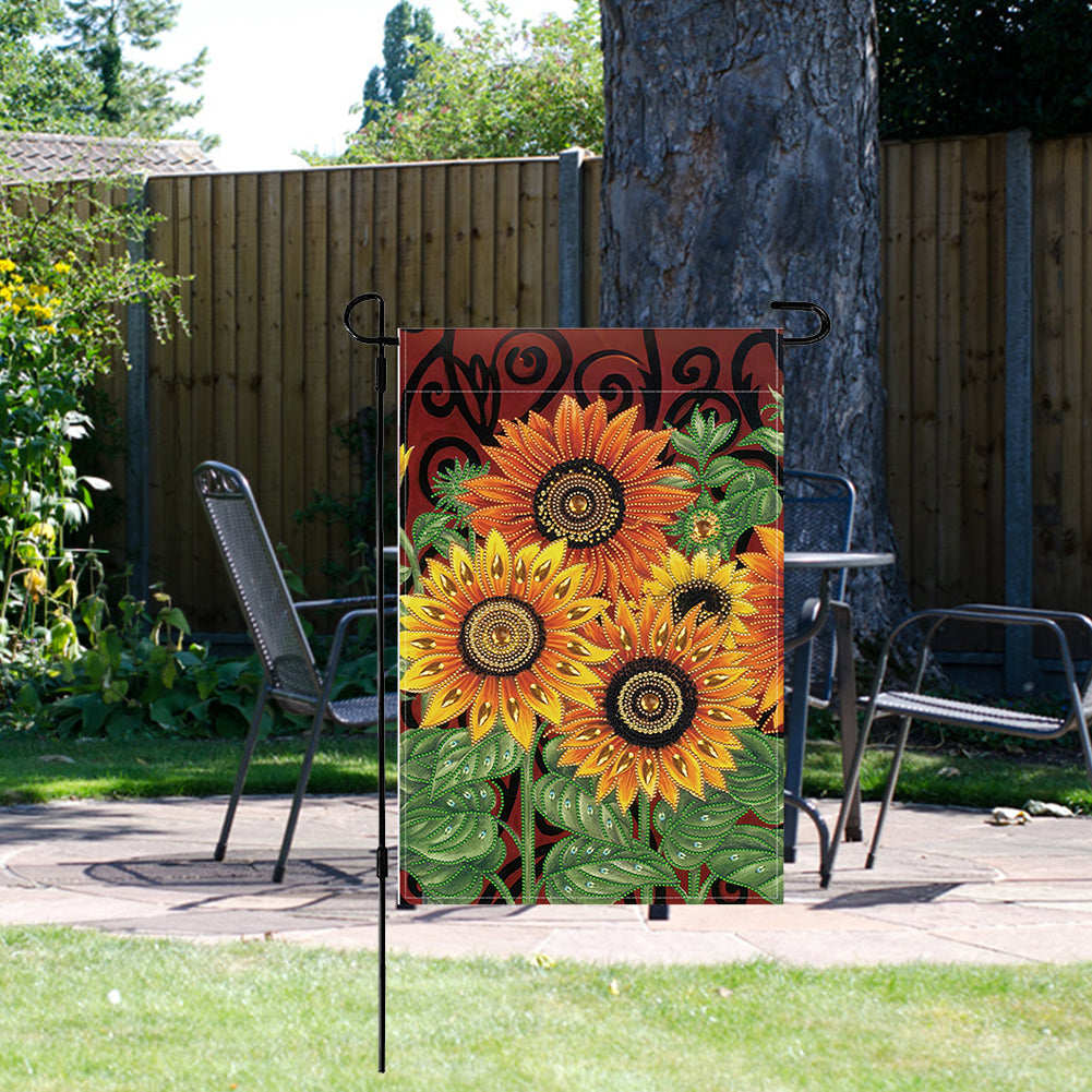 Spring Tulip 5D DIY Diamond Outdoor Flags Double Sided Diamond Art Vertical Flag