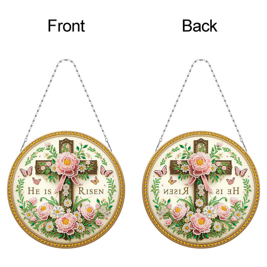 Sunflower DIY Diamond Art Pendant Kit Diamond Painting Door Sign for Wall Window