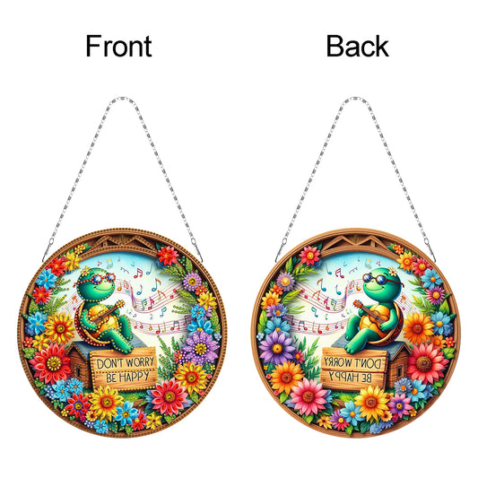 Sunflower DIY Diamond Art Pendant Kit Diamond Painting Door Sign for Wall Window