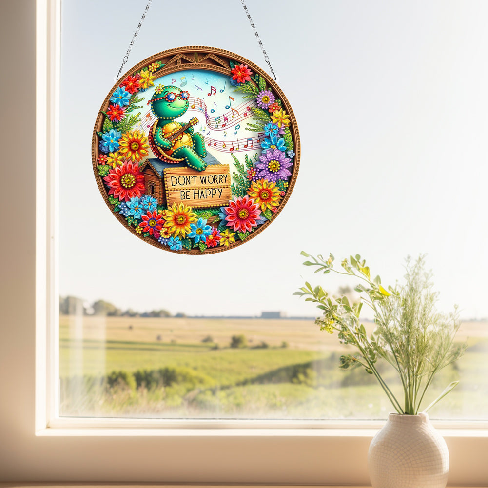 Sunflower DIY Diamond Art Pendant Kit Diamond Painting Door Sign for Wall Window