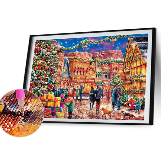 Busy Street Scene - Full Round Drill Diamond Painting 40*30CM