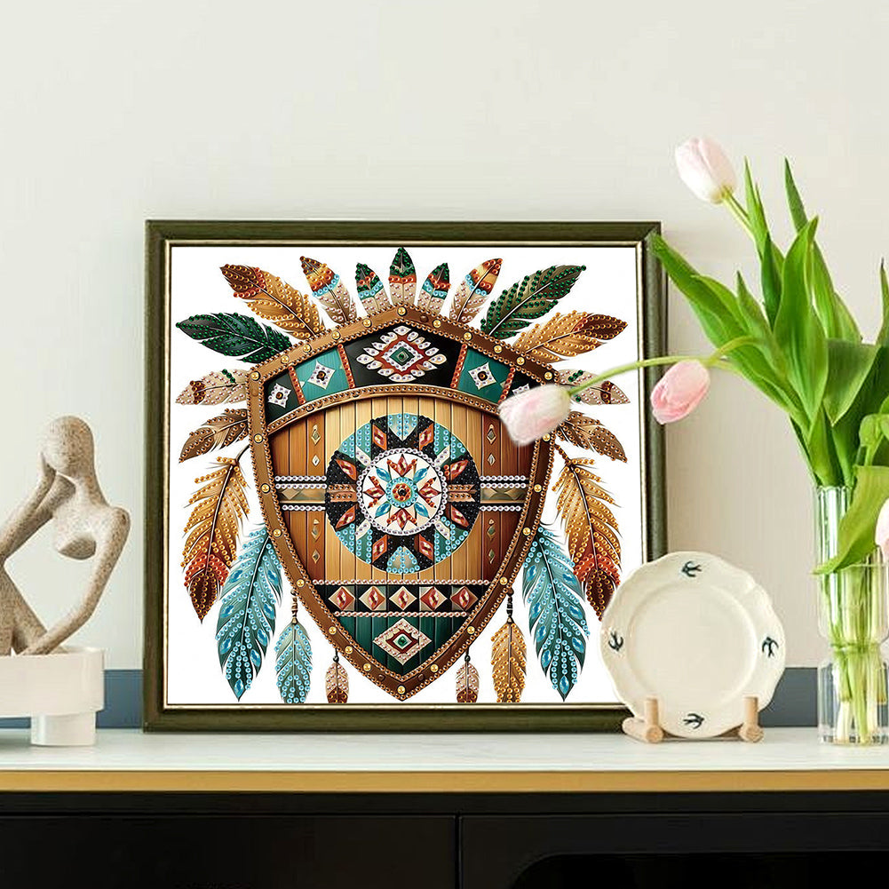 Indian Shield - Special Shaped Drill Diamond Painting 30*30CM