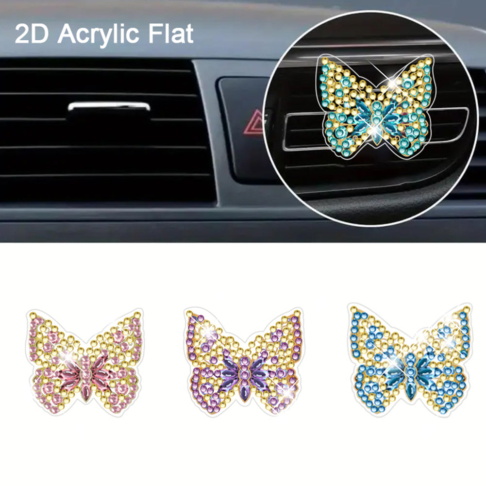 4pc Flower Animal DIY Diamond Painting Car Air Vent Clip Air Freshener for Adult